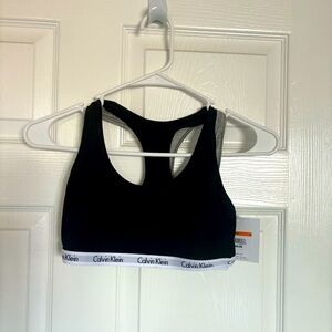 Calvin Klein bralette bra set gray black size small NWT